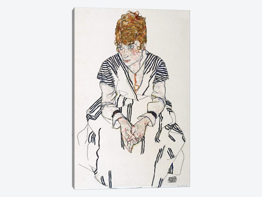Portrait of the Artist's Sister-in-Law, Adele Harms by Egon Schiele 1-piece Canvas Print