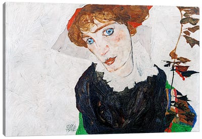 Portrait of Wally Neuzil Canvas Art Print - Egon Schiele
