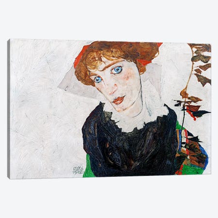 Portrait of Wally Neuzil Canvas Print #8277} by Egon Schiele Canvas Artwork