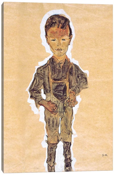 Worker (Boy) Canvas Art Print - Egon Schiele