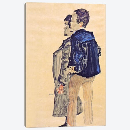 Back View of Two Boys Canvas Print #8279} by Egon Schiele Art Print
