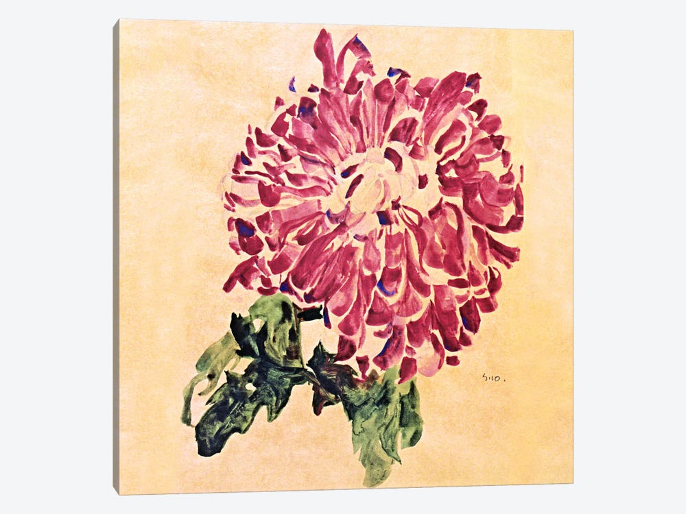 Red Chrysanthemum by Egon Schiele 1-piece Canvas Artwork