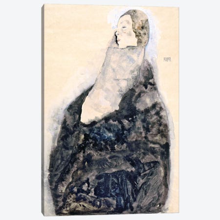 Sleeping Canvas Print #8283} by Egon Schiele Canvas Wall Art