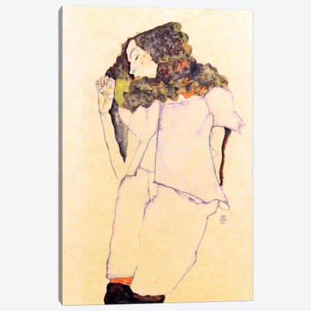 Sleeping Girl Canvas Print #8284} by Egon Schiele Canvas Art Print
