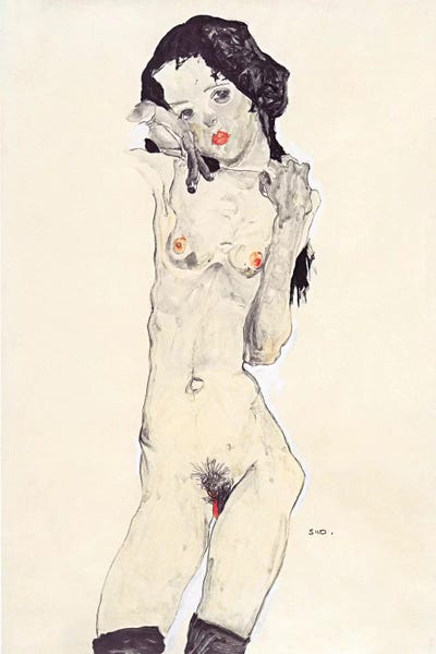 Expressionism: Standing Nude Young Girl by Egon Schiele