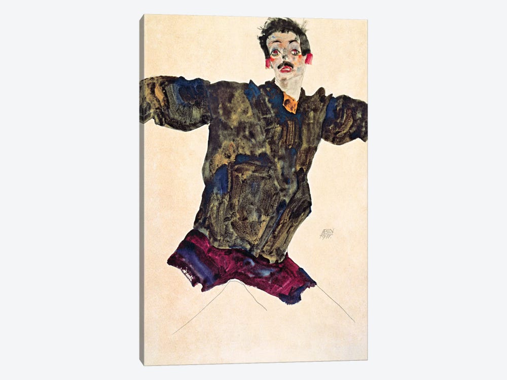 Self Portrait with Outstretched Arms by Egon Schiele 1-piece Canvas Art Print