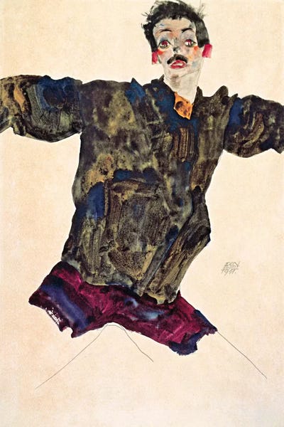 Expressionism: Self Portrait with Outstretched Arms by Egon Schiele