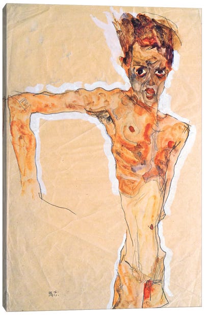 Self-Portrait III Canvas Art Print - Male Nude Art