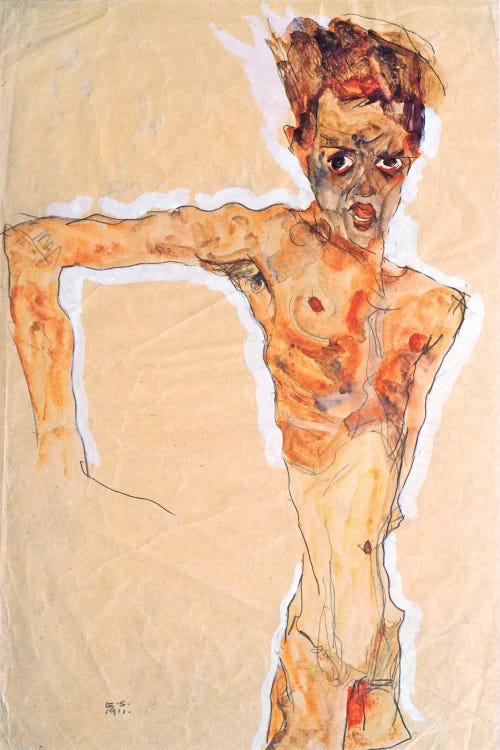 Self-Portrait III by Egon Schiele wall art