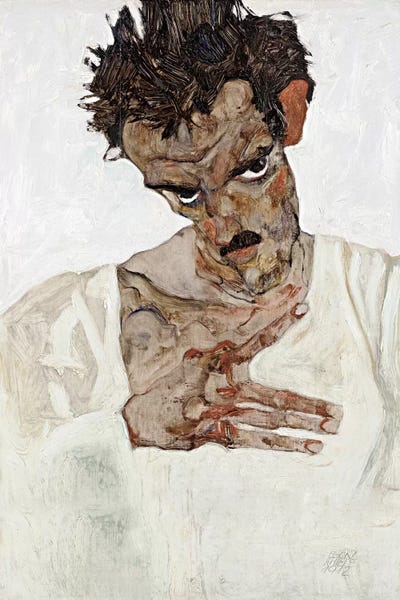 Expressionism: Self-Portrait with Lowered Head by Egon Schiele