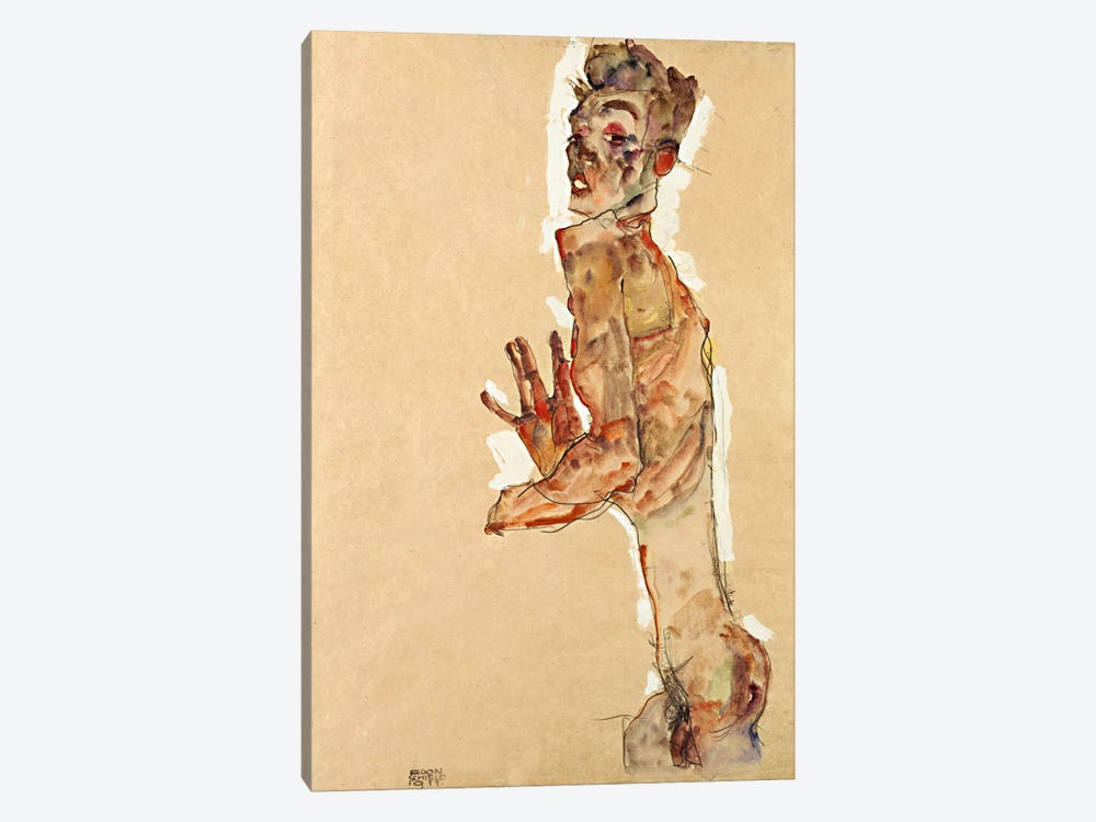Self-Portrait with Splayed Fingers by Egon Schiele 1-piece Art Print