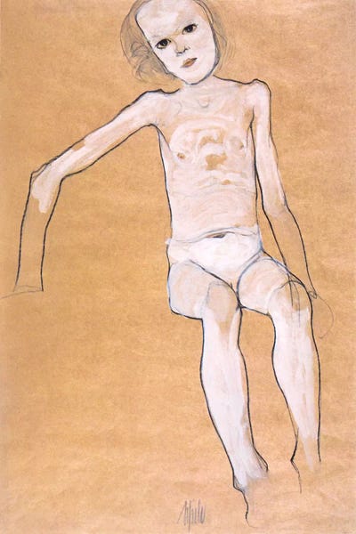 Expressionism: Seated Nude Girl II by Egon Schiele