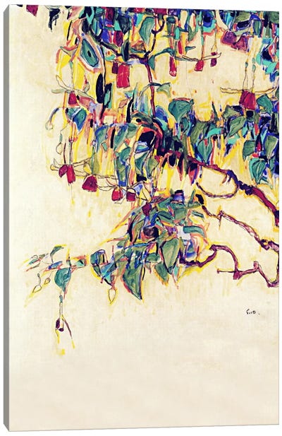 Sun Tree Canvas Art Print - Watercolor Flowers