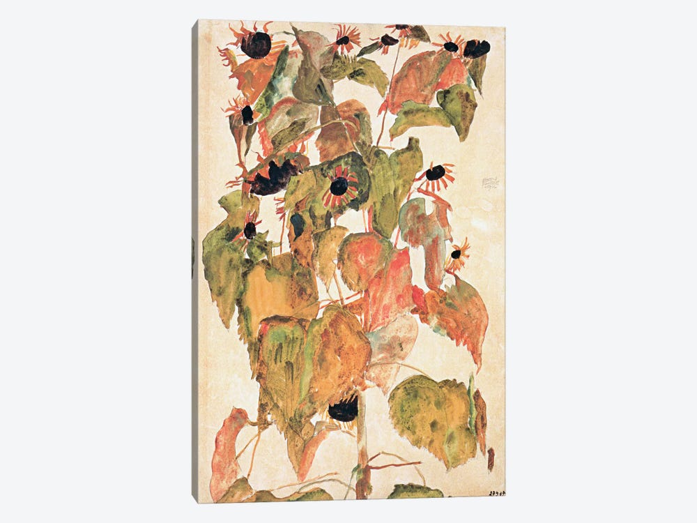 Sunflowers by Egon Schiele 1-piece Canvas Print