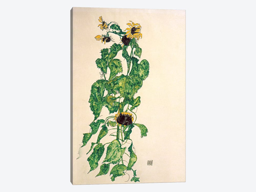 Sunflowers II by Egon Schiele 1-piece Canvas Artwork