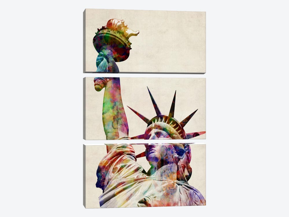 Statue of Liberty by Michael Tompsett 3-piece Canvas Wall Art