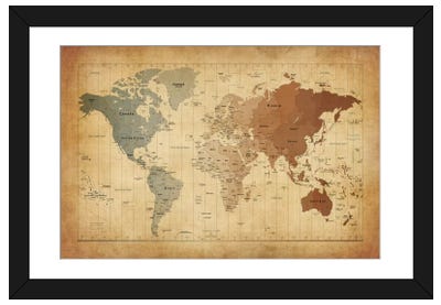 Map of The World III Paper Art Print - Maps