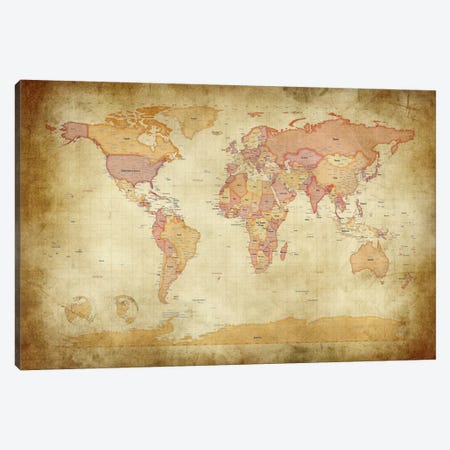 Map of The World II Canvas Print #8776} by Michael Tompsett Art Print