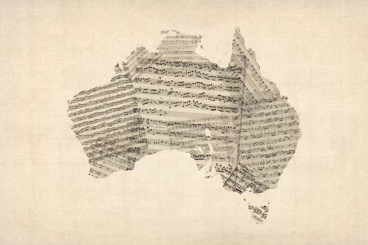 Australia Sheet Music Map