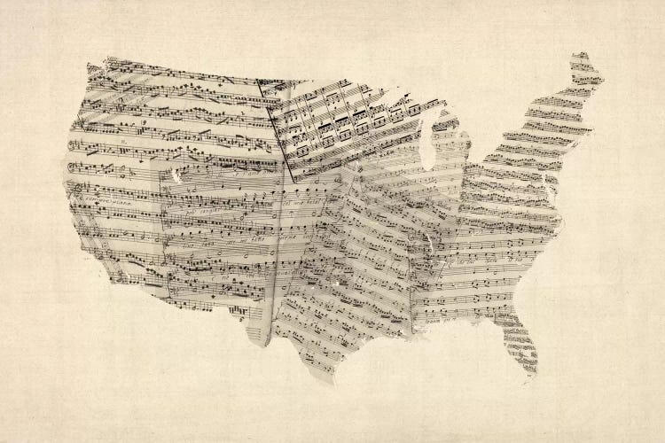 United States Sheet Music Map