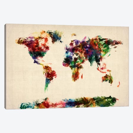 Map of The World (Abstract painting) Canvas Print #8784} by Michael Tompsett Canvas Art