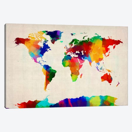 Map of the World IV Canvas Print #8790} by Michael Tompsett Canvas Artwork