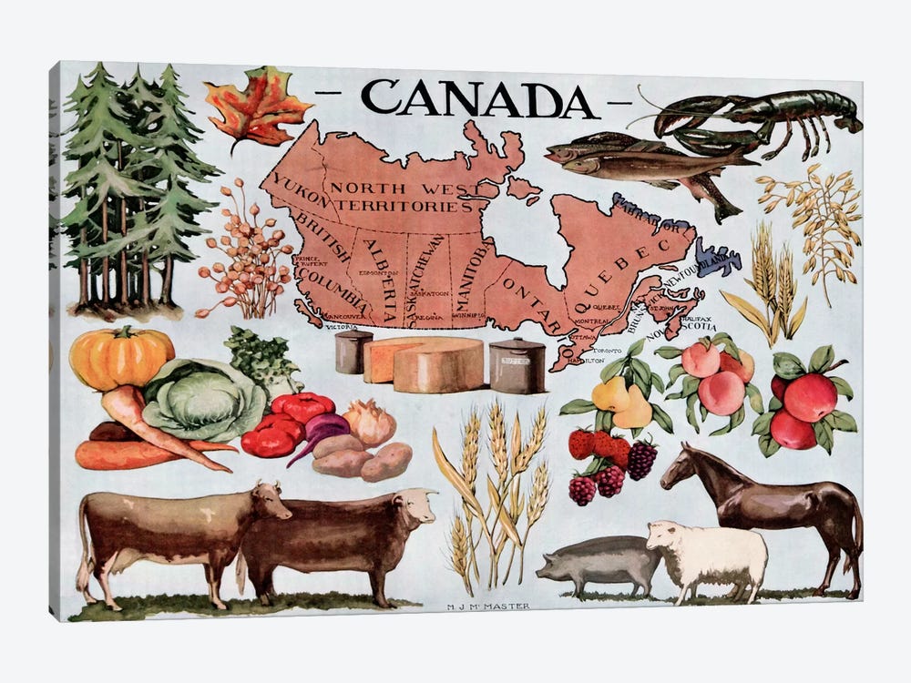 Canada's Natural Resources - Vintage Poster 1-piece Canvas Print