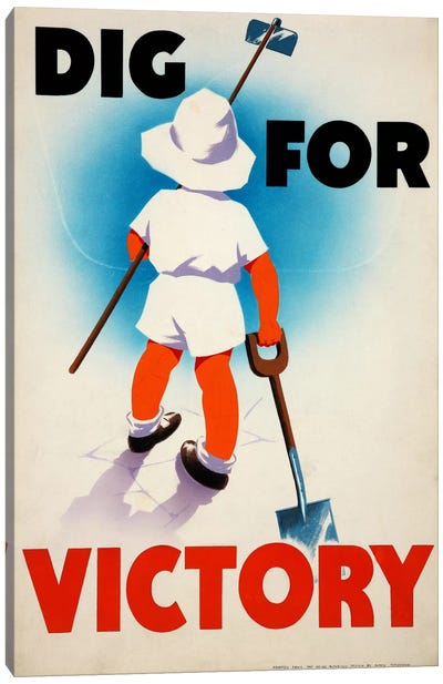 Dig for Victory (WWII) Vintage Poster Canvas Art Print - Posters