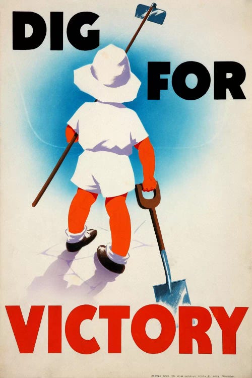 Dig for Victory (WWII) Vintage Poster by Unknown Artist wall art