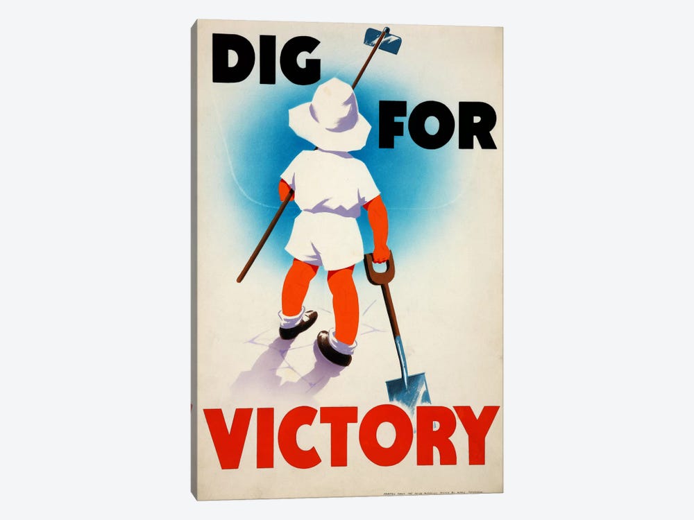 Dig for Victory (WWII) Vintage Poster by Unknown Artist 1-piece Canvas Art