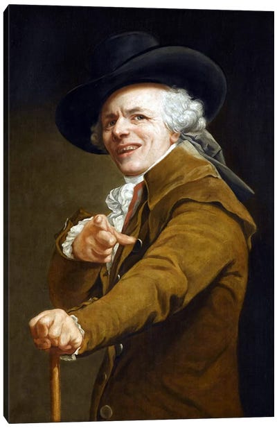 Joseph Ducreaux's Self-portrait Canvas Art Print - Joseph Ducreux