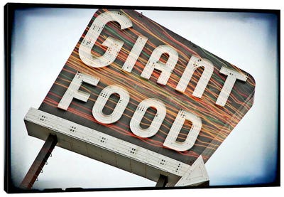 Vintage Giant Food Sign Canvas Art Print - Restaurant & Diner Art