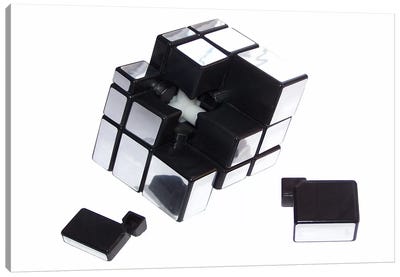 Mirror Cube Disassembled Canvas Art Print - Rubik's Cube