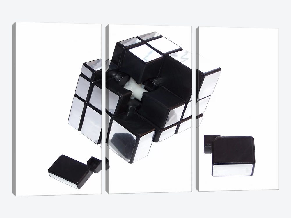 Mirror Cube Disassembled by Thomas 3-piece Canvas Wall Art