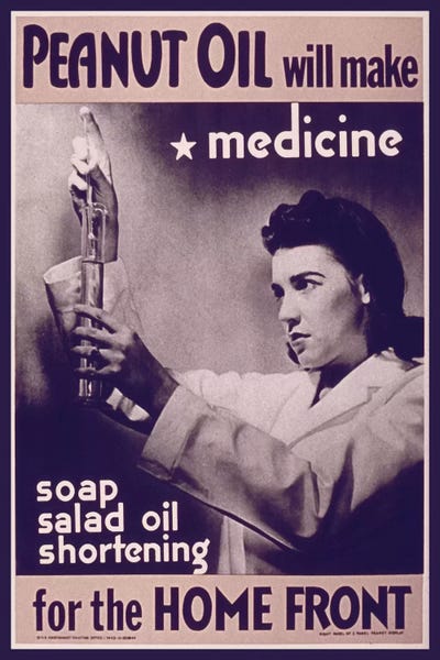 Peanut Oil will make Medicine Vintage Poster by Unknown Artist canvas print