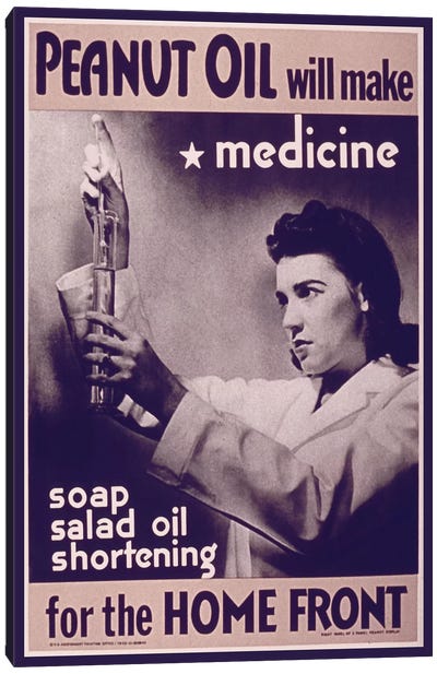Peanut Oil will make Medicine Vintage Poster Canvas Art Print - Posters