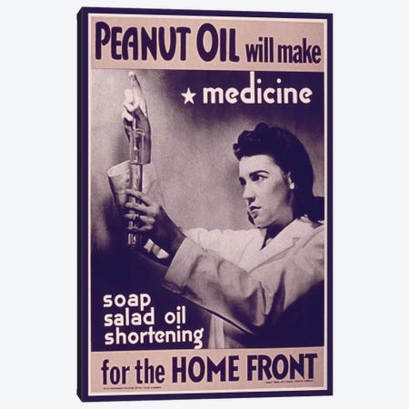 Peanut Oil will make Medicine Vintage Poster Canvas Print #8823} by Unknown Artist Canvas Wall Art