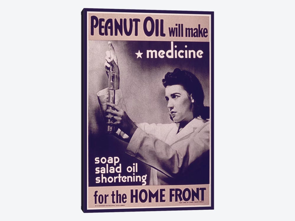 Peanut Oil will make Medicine Vintage Poster by Unknown Artist 1-piece Canvas Art Print