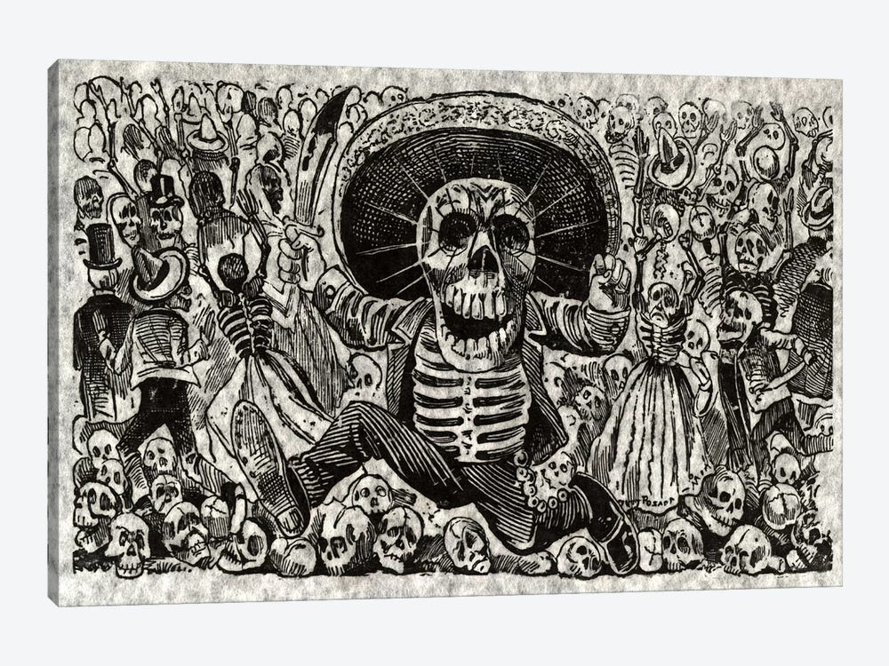 Skeletons - Calavera from Oaxaca by Jose Guadalupe Posada 1-piece Canvas Wall Art