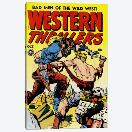 Bad Man of The Wild West (Western Thrillers - Comic Books) - Vintage Poster Canvas Print #8837} by Unknown Artist Canvas Wall Art