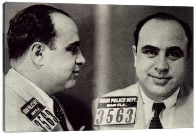 Alphonse Gabriel Al Capone Mugshot - Chicago Gangster Outlaw Canvas Art Print - Mugshot Collection