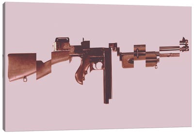 Gangster's Toy (Machine Gun) Canvas Art Print - Kitsch Opus
