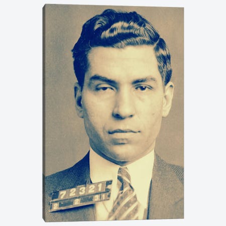 Charlie "Lucky" Luciano - Gangster Mugshot Canvas Print #8840} by Unknown Artist Canvas Wall Art