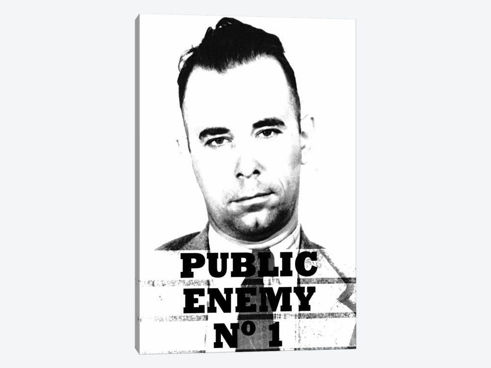 John Dillinger; Public Enemy Number 1 - Gangster Mugshot by 5by5collective 1-piece Canvas Art