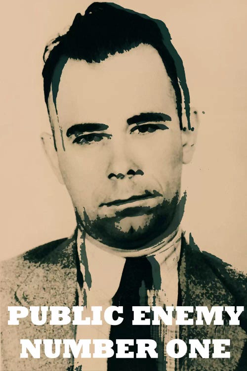 John Dillinger (1903-1934); Public Enemy Number 1 - Gangster Mugshot