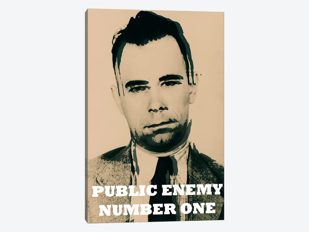 John Dillinger (1903-1934); Public Enemy Number 1 - Gangster Mugshot by 5by5collective 1-piece Canvas Art