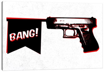 Bang Bang (Pistol) Canvas Art Print - Kitsch Opus