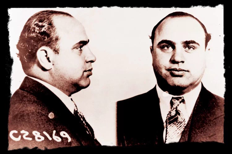 Alphonse Gabriel Al Capone Mugshot 2 - Chicago Gangster Outlaw by 5by5collective wall art