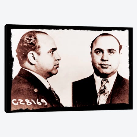 Alphonse Gabriel Al Capone Mugshot 2 - Chicago Gangster Outlaw Canvas Print #8853} by 5by5collective Art Print
