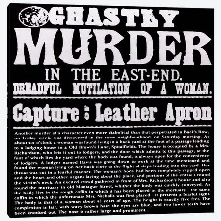 Ghastly Murder in The East-End Canvas Print #8856} by Unknown Artist Canvas Wall Art